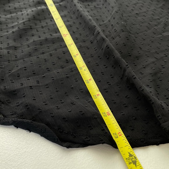 Loft clip dot shirred ruffle neck blouse. - Picture 8 of 10